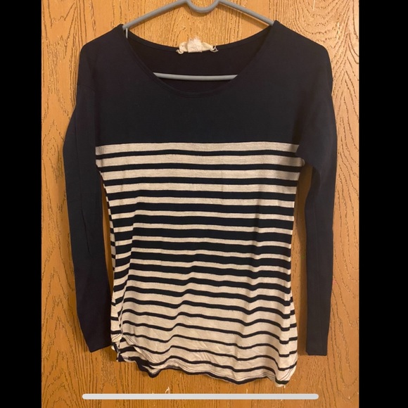 Navy blue and white striped tee - Picture 1 of 1